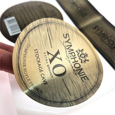 High-End Botol Anggur Merah Kemasan Vinyl Sticker dengan Label Bronzing untuk jus wiski