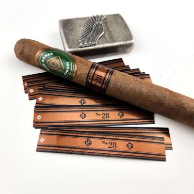 Custom Sticker Adhesive Self Adhesive 3D Embossing Gravure Hot Stamping Cigar Label Printing