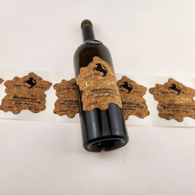 Beli Label botol anggur Kork khusus - Desain Oak Mewah dengan Stamping Foil Emas online manufacture