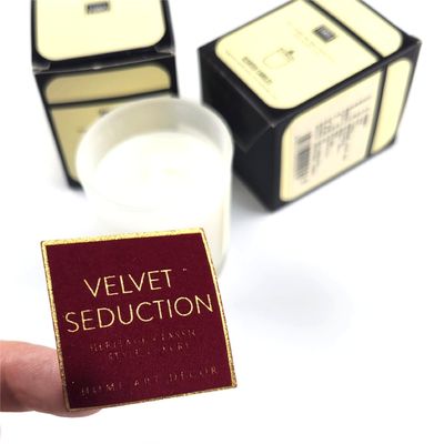Beli Aromaterapi Velvet Candle Label Printing Gold Foil Double Layer Candle Sticker Label online manufacture