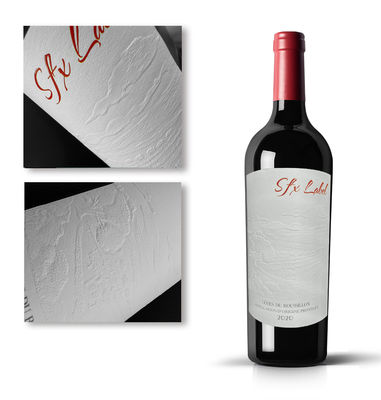 Hot Sale Self Adhesive Waterproof Label Black Paper Sticker Botol Anggur Merah Label Gulung