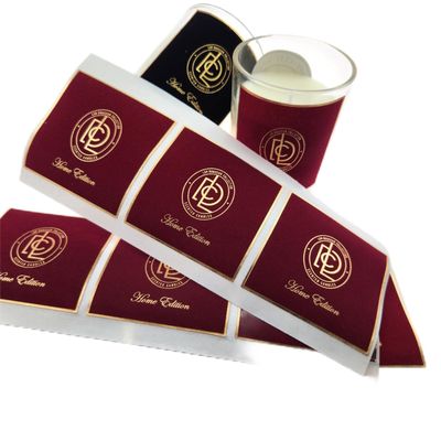 Gold Hot Pressed Embossed Velvet Flocking Adhesive Sticker, Cocok untuk Lilin, Parfum