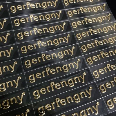 Custom Printed Vinyl Logo Transfer Sticker Jelas 3D Metal Sticker Transfer Foil Stamping Hot Silver UV Transfer Sticker