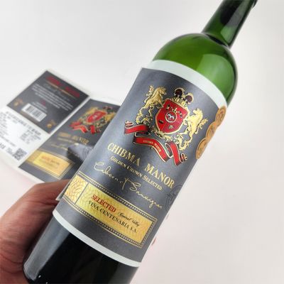 Beli Kualitas tinggi Self Adhesive Gold Embossed Label Anggur Botol Anggur Merah Label Sticker online manufacture