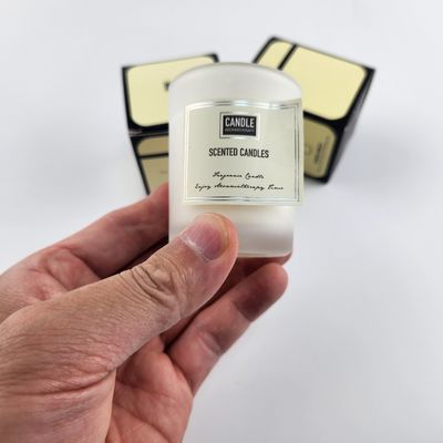 Beli Grosir Tekstur Kertas Custom Printing Logo Perfume Candle Sticker Label kemasan online manufacture