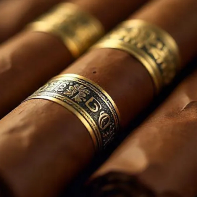 Beli Premium Hot Sale Disesuaikan Cigar Label Sticker Private Branding UV Gold Cigar Ring Label Perekat Waterproof Kartun Label Pencetakan Sticker online manufacture