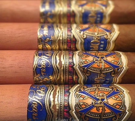Beli Stiker Label Cerutu Kustom Penjualan Panas Desain Khusus Gold Stamping Label Cincin Cerutu Perekat Tahan Air Stiker Cetak Label Kartun online manufacture