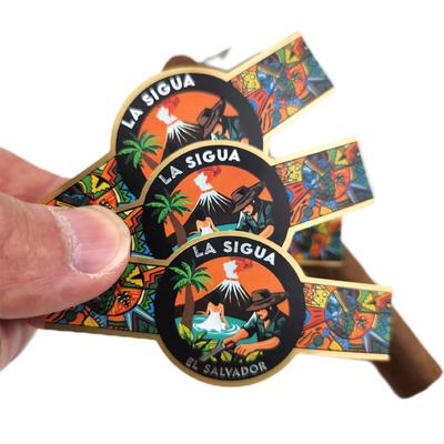 Beli Custom Embossed Gold Foil Cigar Label and Band with ISO9001:2008 Certification for Personalized Use online manufacture