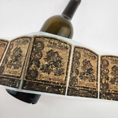 Harga yang bagus Label botol wiski khusus tekstur Oak Daur Ulang Label perekat kecil on line