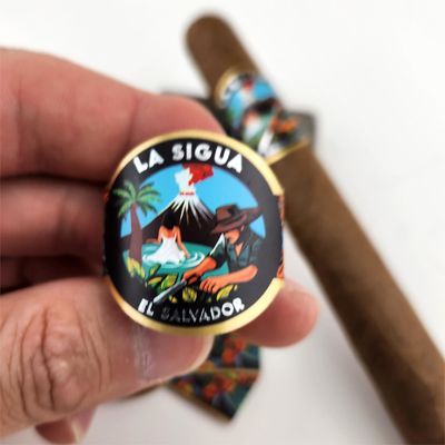Harga yang bagus Kertas Seni Cigar Band Removable Pencetakan Etching Ring Label Foil Pencetakan on line