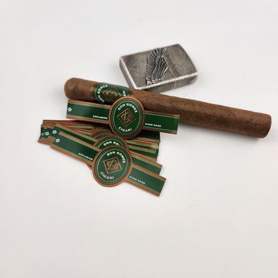 Harga yang bagus Customzied Shape Paper Cigar Label Printing Embossed Foil Sticker Cigar Ring Band Label Gold Foil on line