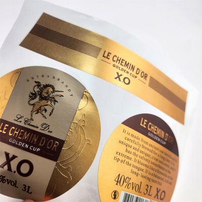 Harga yang bagus Label Brandy Pribadi Stiker Botol Whiskey Custom Untuk Minuman Pernikahan on line