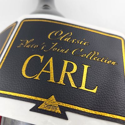 Harga yang bagus Label Kulit PU Custom Cetakan Emas Embossed Waterproof Tag Kulit Custom on line