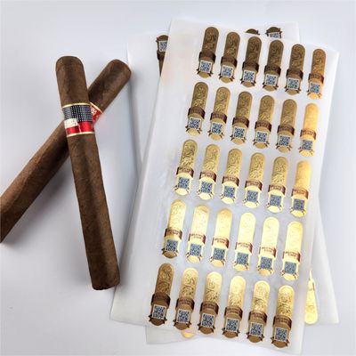 Harga yang bagus Label Cigar Rebus Minuman Tercetak Tahan Air Custom Gold Foil Sticker on line