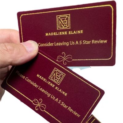 Harga yang bagus Red Velvet Card Printing Multi Color Invitations Foil Card Printing Kartu Velvet Mewah on line