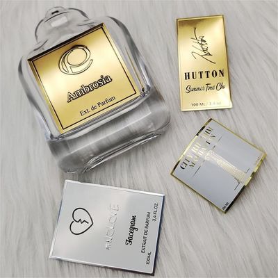 Harga yang bagus Nickel Metal 3d Label Self-Adhesive Dengan Logo Logam, Untuk Botol Parfum on line