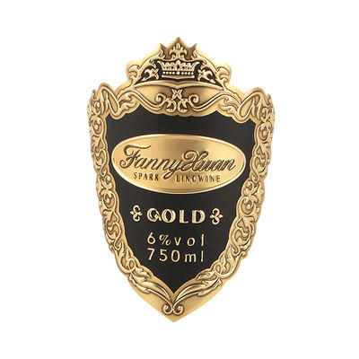 Harga yang bagus Logo Customized Botol Mewah Metal Aluminium Label Anggur Sticker dengan Desain Embossed on line