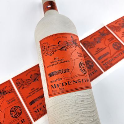 Harga yang bagus Custom Label Champagne Logo emas Foil Hadiah Pernikahan Pesta anggur merah Kemasan Label Kulit Sticker on line