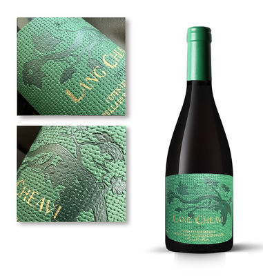 Harga yang bagus Custom Label Private Wine Hitam Warna Premium Emas Foil Stamping Kulit Label Botol Anggur Merah on line