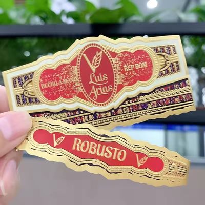 Harga yang bagus Personalized Customized Shape Cigar Label with ISO9001 Certification for Premium Cigar Bands on line