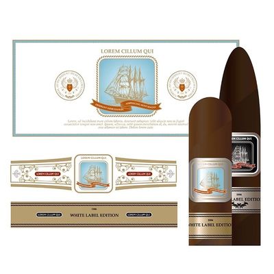 Harga yang bagus Holographic Gold Foil Cigar Label and Band with ISO9001:2008 Certification for Premium Cigar Packaging on line